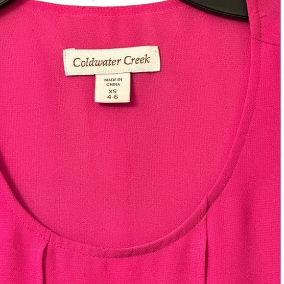 Coldwater Creek Hot Pink tiered tank top Size XS - Picture 3 of 9